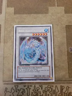 YUGIOH BRIONAC DRAGON OF THE ICE BARRIER HA01-EN022 SECRET LIMITED ED NM/VLP - Image 1
