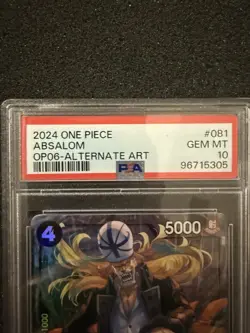 One Piece Absalom OP06-081 Wings of the Captain Alternate Art PSA 10 - Image 2