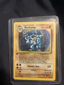 Pokemon TCG Machamp Holo Rare 1st Edition Base Set 8/102 - Image 1