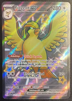 Pidgeot ex Full Art UR 221/091 Pokemon TCG S&V Paldean Fates Shiny Ultra Rare NM - Image 1