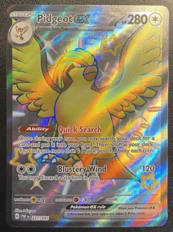 Pidgeot ex Full Art UR 221/091 Pokemon TCG S&V Paldean Fates Shiny Ultra Rare NM - Image 3