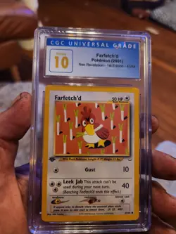 (POP 8) CGC 10 PRISTINE Pokemon Neo Revelation 1st Edition Farfetch'd 43/64 - Image 2