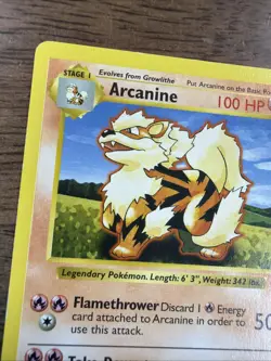 Arcanine 23/102 Shadowless - Vintage 1999 WoTC Pokemon Base Set LP - Image 5