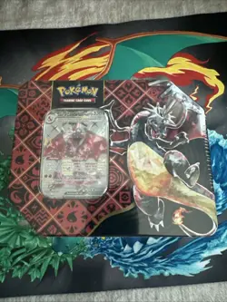 Pokemon TCG Charizard EX Paldean Fates Tin - Image 1
