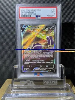 2022 POKEMON SWORD & SHIELD SILVER TEMPEST #181 FA/SKUNTANK V PSA 9 MINT - Image 1