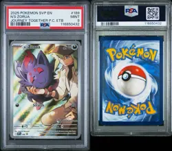 2025 POKEMON SVP EN-SV BLK STAR PROM 189 N'S ZORUA JOURNEY TOGETHER PC ETB PSA 9 - Image 3