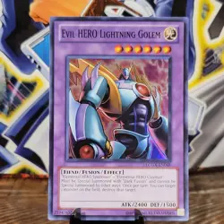 Yu-Gi-Oh! Evil HERO Lightning Golem LCGX-EN068 UNLIMITED Super Rare Near Mint NM - Image 1