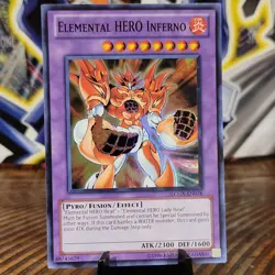 Yu-Gi-Oh! Elemental HERO Inferno LCGX-EN076 Super Rare UNLIMITED Excellent/VLP - Image 1
