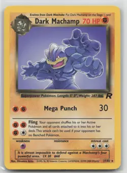 Pokemon Card Dark Machamp (27) Rare Team Rocket 27/82 - Image 1