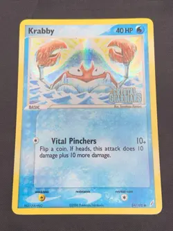 Krabby 54/100 Common Reverse Holo Stamped Crystal Guardians Pokemon Card - Image 1
