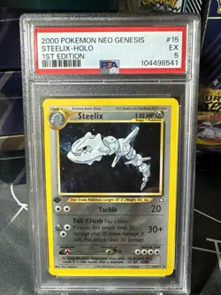 Pokemon TCG Steelix Neo Genesis 1st Edition Holo Card 15/111 PSA 5 - Image 1