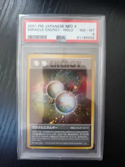 PSA 8 Japanese Pokemon Neo 4 Destiny Miracle Energy Holo - Image 1