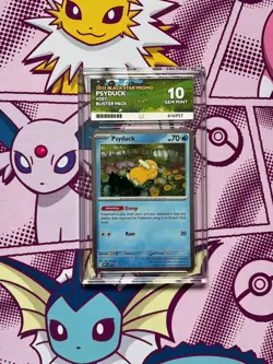 Pokemon - Psyduck MEP 007 - Black Star Promo - Swirl - Blister - Graded - ACE 10 - Image 1