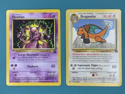 Pokemon TCG Mewtwo + Dragonite Black Star Promo 14 & 5 Bundle First Movie WOTC - Image 1