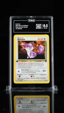 Pokemon Rattata Team Rocket 1st Edition #66 TAG 8.5 PSA BGS - Image 1