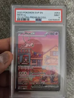 2023 POKEMON SVP EN-SV BLACK STAR PROMO 151 ULTRA-PREM COLL #053 MEW EX PSA 9 - Image 1