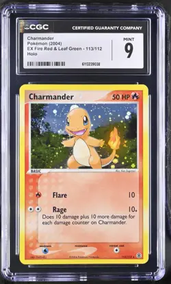 CGC 9 Pokemon Charmander 113/112 2004 EX Fire Red & Leaf Green Secret Rare Holo - Image 1