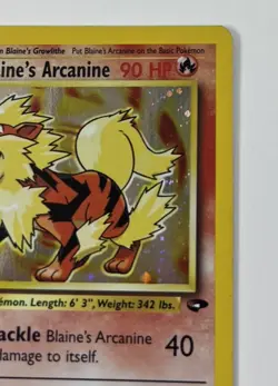 2000 Pokemon BLAINE'S ARCANINE #1/132 Gym Challenge Unlimited Holo Rare English - Image 5