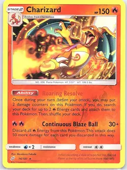 Charizard 14/181 Reverse Holo SM - Team Up - Pokemon Card - NM - Image 1