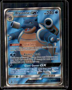 Blastoise GX SM189 Black Star Promo Card Full Art Ultra Rare - HP W/Crease - Image 1