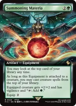 Summoning Materia (Extended Art) Final Fantasy Commander Foil - NM #124 MTG FIC - Image 1
