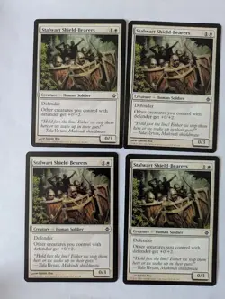 4 Stalwart Shield-Bearers Rise of the Eldrazi MTG NM Free shipping with tracking - Image 1