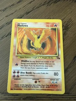Pokemon TCG - Moltres Fossil Holo Unlimited Rare 12/62 - Image 1