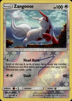 Zangoose Holo Rare SM - Team Up 132/181 Colorless Reverse Holo Pokemon Card - Image 1
