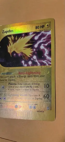 Zapdos - 044/147 - Aquapolis - REVERSE HOLO. 2002. (LP) Pokemon E-Reader - Image 2