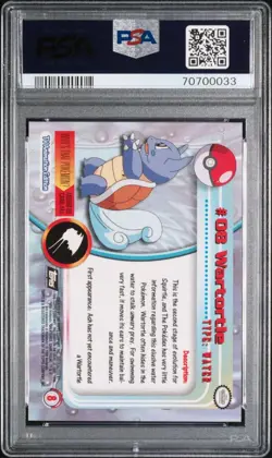 PSA 10 Gem Mint Wartortle 1999 Original Topps Pokemon Fresh Slab Low Population! - Image 2