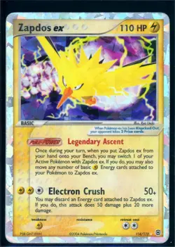 Pokemon FIRERED&LEAFGREEN - #116/112 Zapdos ex - Secret Rare Holo - ENG - LP - Image 1