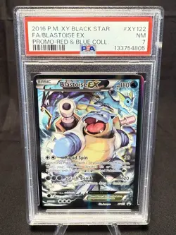2016 POKEMON XY BLACK STAR PROMO RED & BLUE COLL FULL ART/BLASTOISE EX PSA 7 - Image 1