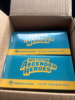 POKEMON CENTER EXCLUSIVE Mega Evolution ASCENDED HEROES ETB IN HAND x2 - Image 1