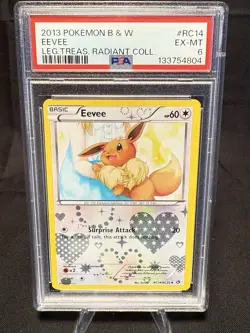 PSA 6 2013 Pokemon Legendary Treasures Eevee Radiant Collection RC14/RC25 - Image 1