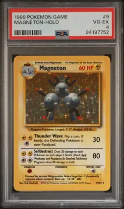 1999 Pokemon Magneton Holo Set 9/102 #9 PSA 4 EX - Image 1