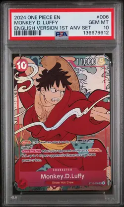 PSA 10 2024 Monkey D. Luffy One Piece English Version 1st Anniversary Set #006 - Image 1