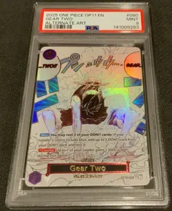 Gear Two Alternate Art OP11-080 English Manga Event Card PSA 9 Slab - Image 1