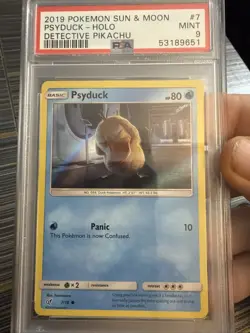 Pokemon Psyduck Holo #7/18 Detective Pikachu 2019 - PSA 9 - Image 1