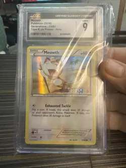 Meowth 53/83 Holo 2016 XY Generations Toys R Us Promo Pokemon Card CGC Mint 9 - Image 1