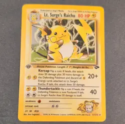 Pokemon Lt. Surge's Raichu Gym Challenge Rare English TCG Card #11/132 2000 - Image 1