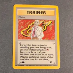 Pokemon Blaine Gym Challenge Rare Trainer English Pokemon TCG Card 17/132 2000 - Image 1