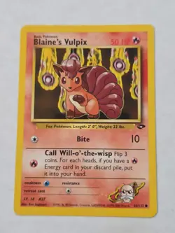 Pokemon TCG Blaine's Vulpix 66/132 Gym Challenge Common NM - Image 1