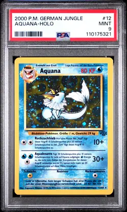 2000 POKEMON GERMAN JUNGLE #12 AQUANA-HOLO PSA 9 - Image 1