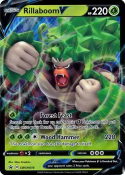 RILLABOOM V SWSH014 SWORD & SHIELD POKEMON (PROMO ULTRA RARE, NM) - Image 1