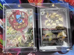 Mega Evolution Alakazam 009 & Riolu 010 Black Star Promo Pokemon Center stamp - Image 1
