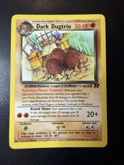 2000 Pokemon - Dark Dugtrio #23/82 - Team Rocket Unlimited - Rare - LP - Image 1
