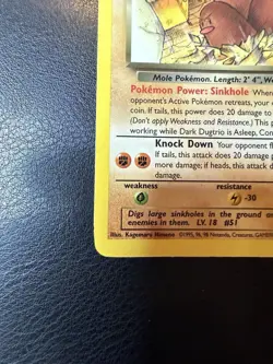 2000 Pokemon - Dark Dugtrio #23/82 - Team Rocket Unlimited - Rare - LP - Image 5