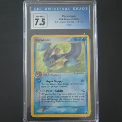 Pokemon EX Unseen Forces Vaporeon 19/115 Holo Rare CGC 7.5 2005 English - Image 1