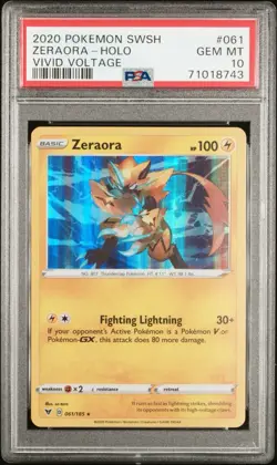 2020 Pokemon Zeraora-Holo Vivid Voltage PSA 10 Gem Mint - Image 1