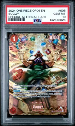 2024 One Piece Op06 Wings Of The Captain Buggy Special Alternate Art PSA 10 #008 - Image 1